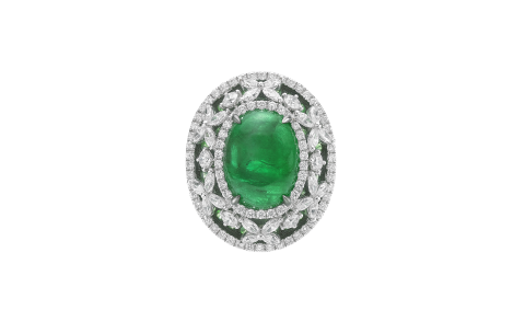 7.4 Carats Emerald and Diamond Ring