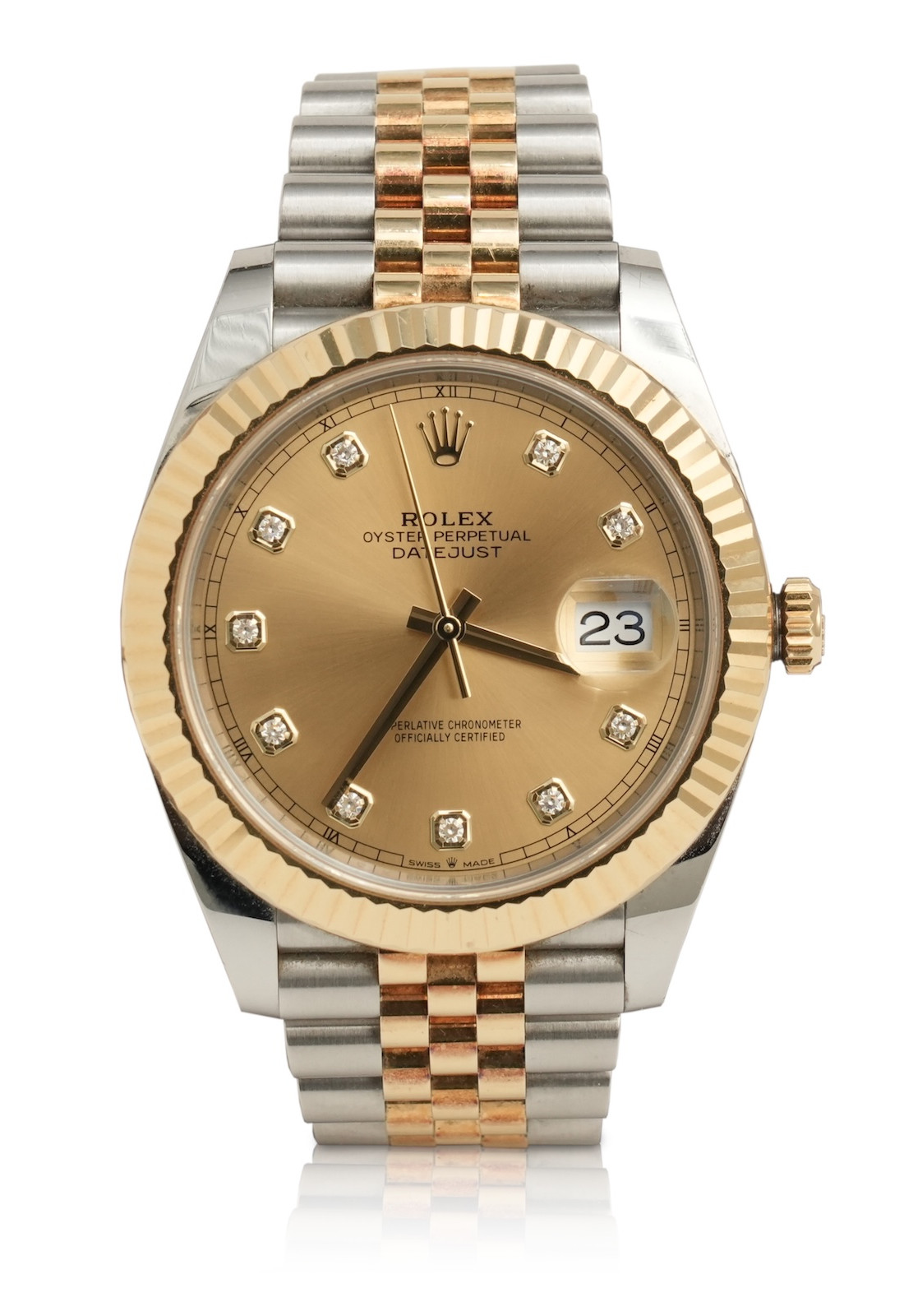 Rolex Datejust 41 mm Ref. 126333 – Steel & 18k Yellow Gold, Champagne Diamond Dial