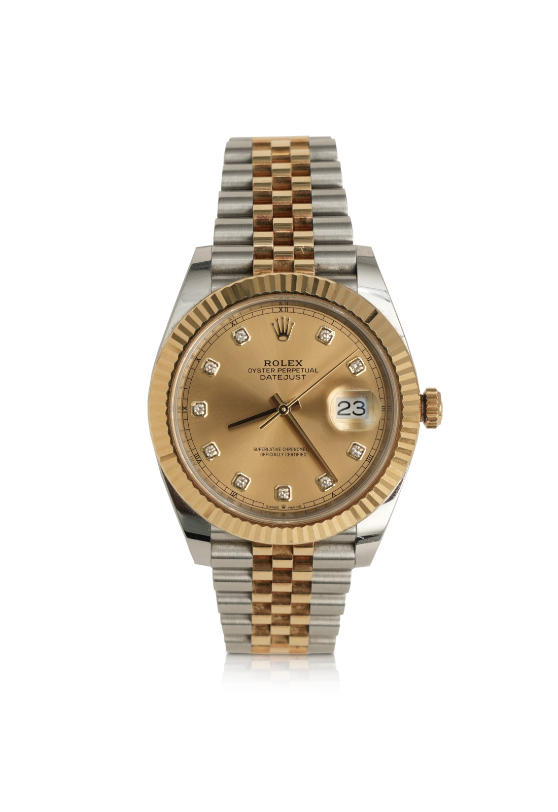 Rolex Datejust 41 mm Ref. 126333 – Steel & 18k Yellow Gold, Champagne Diamond Dial
