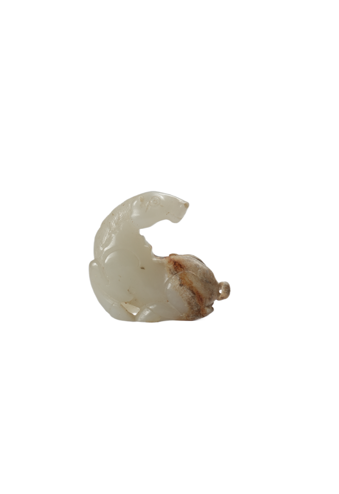 White Jade Horse Turning Its Head, Qing Dynasty | 清 白玉回首馬