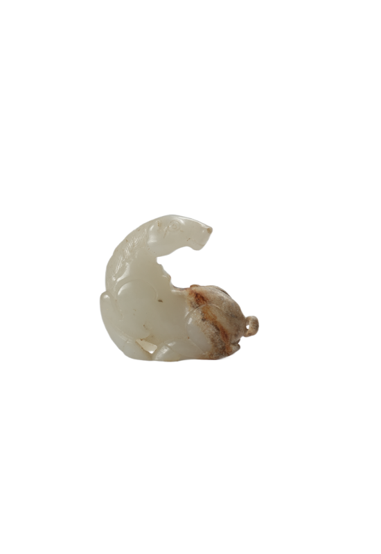 White Jade Horse Turning Its Head, Qing Dynasty | 清 白玉回首馬