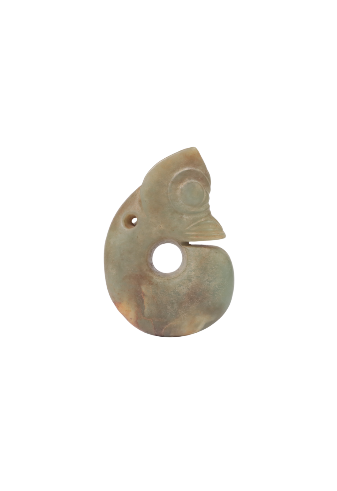 Large Celadon and Russet Jade Zhulong 'Pig-Dragon',  Neolithic Period, Hongshan Culture | 新石器時代 紅山文化青白玉豬龍